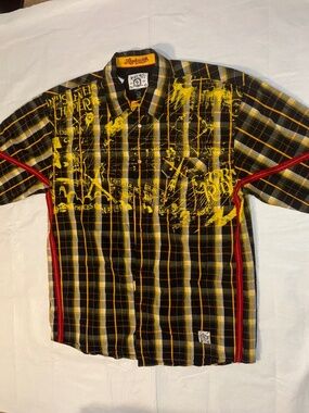 vintage Akademiks short-sleeve button-down shirt 2Xl